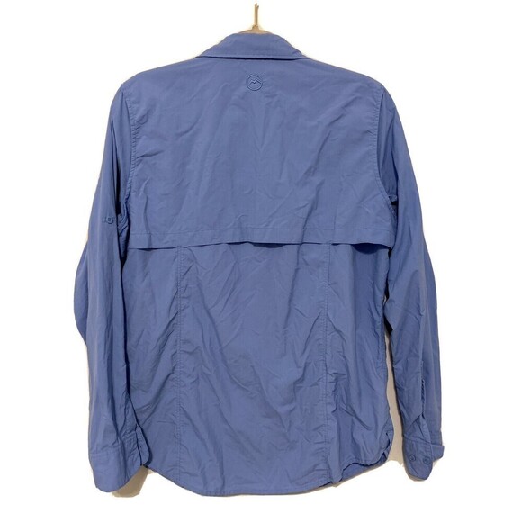 Magellan Outdoors Mens Size Large Blue Relaxed Fit Fish Hear Button Up Shirt - Picture 3 of 5